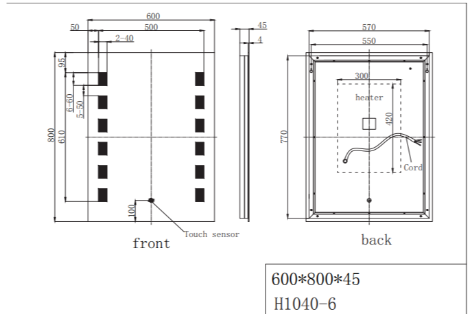 ATC Carey 800 x 600 LED Mirror