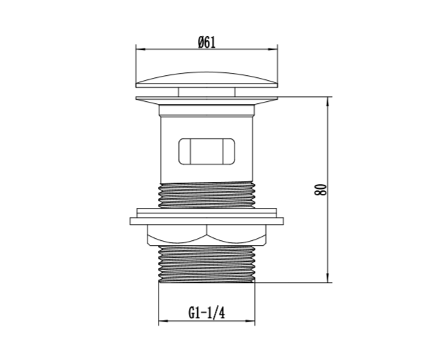 ATC Click Clack Slotted Basin Waste - Chrome