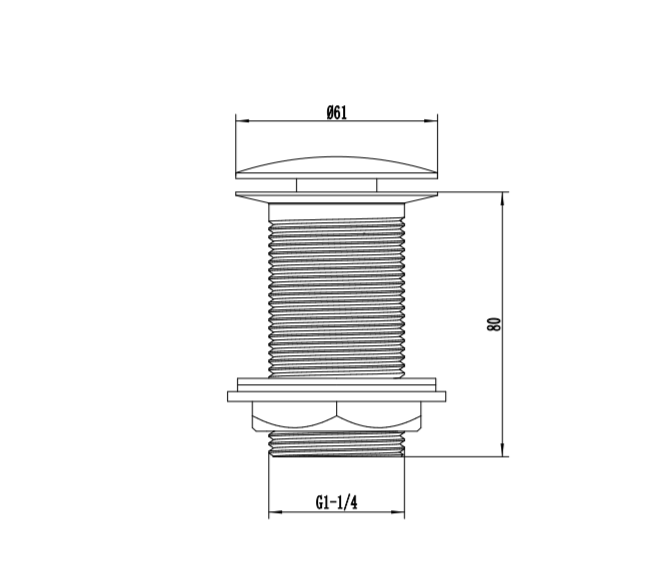 ATC Click Clack Unslotted Basin Waste - Chrome