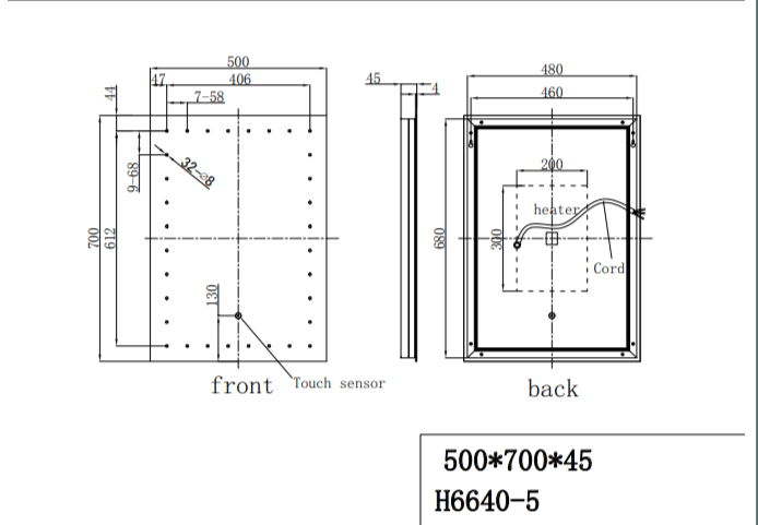 ATC Luzia 700 x 500 LED Mirror