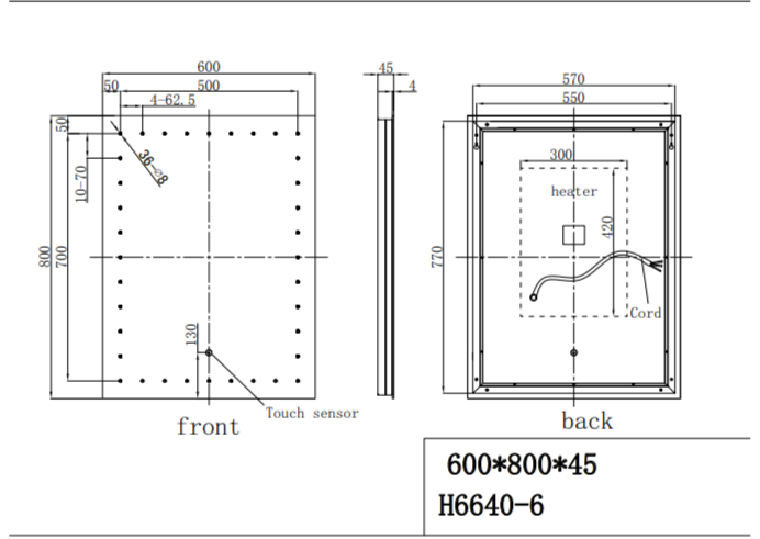 ATC Luzia 800 x 600 LED Mirror