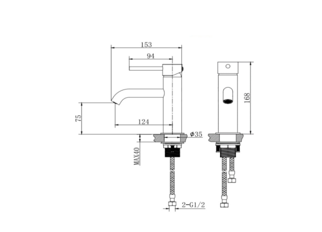 ATC Oria Mono Basin Mixer inc. Click Waste - Matt Black