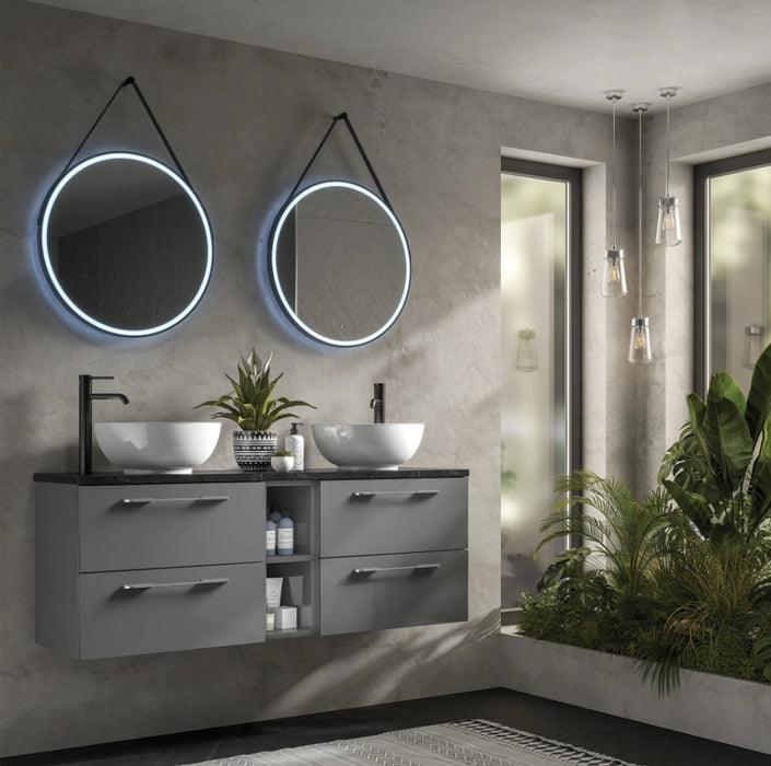 HIB Solstice 600mm LED Illuminated Bathroom Mirror - Black