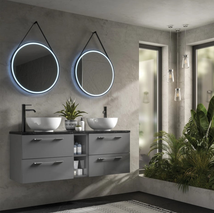 HIB Solstice 800mm LED Illuminated Bathroom Mirror - Black