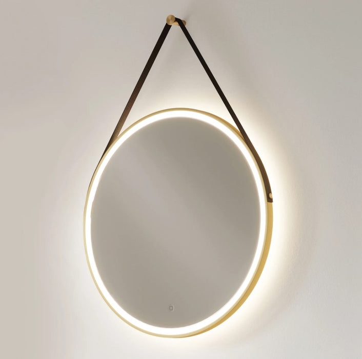 HIB Solstice 800mm LED Illuminated Bathroom Mirror - Brushed Brass