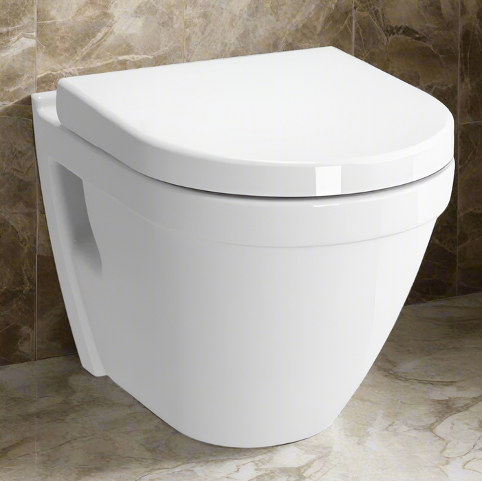 Kartell KVIT Style Wall Hung Short Projection WC Pan with Soft Close Seat