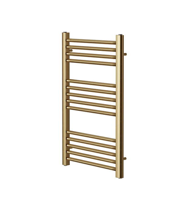 Aureli 800 x 600 Electric Ladder Towel Rail Radiator  - Brushed Brass