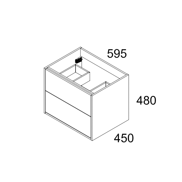 Venti 600mm Wall Hung Vanity Unit - Matt White