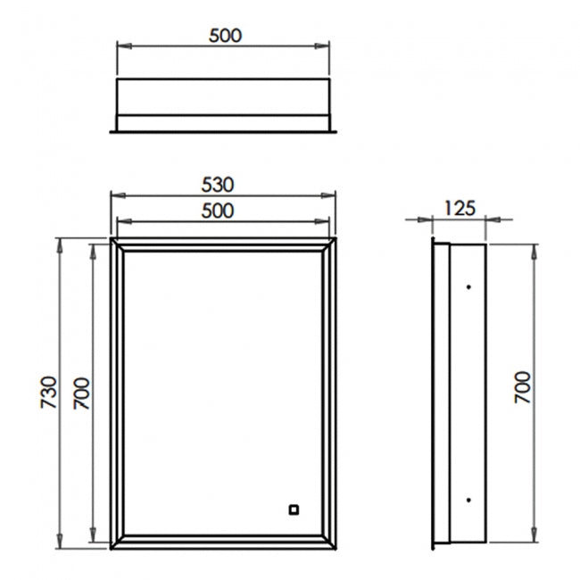 HIB Vanquish 500mm Single Door Recessed LED Bathroom Cabinet