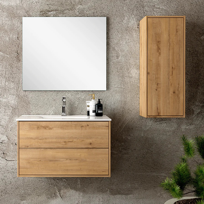 Venti 900mm Wall Hung Wall Cabinet - Ostippo Oak