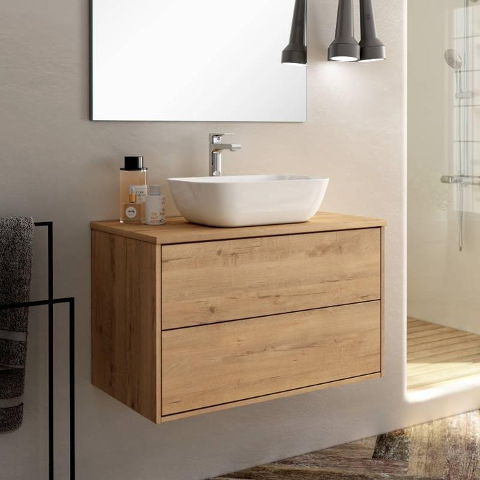 Venti 600mm Wall Hung Vanity Unit - Ostippo Oak