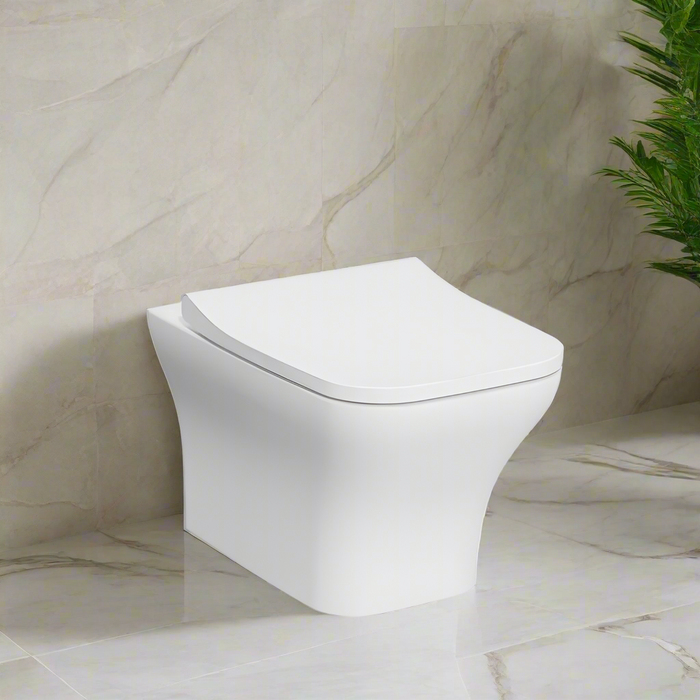 Kartell KVIT Eklipse Square Wall Hung WC Pan with Soft Close Seat