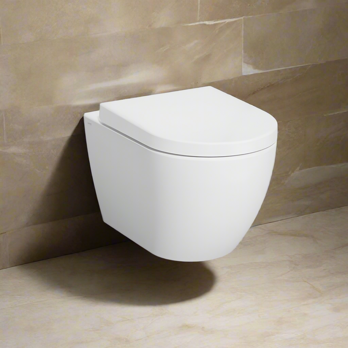 Kartell KVIT Eklipse Round Wall Hung WC Pan with Soft Close Seat