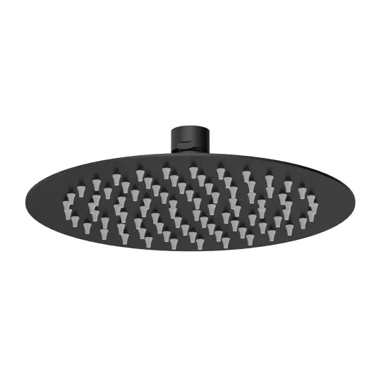 ROMA Matt Black Round Fixed Shower Head 200mm