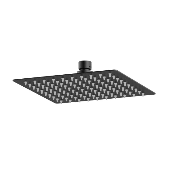 ROMA Matt Black Square Fixed Shower Head 200mm