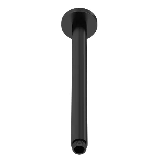 ROMA Matt Black Round Wall Mounted Ceiling Arm 300mm