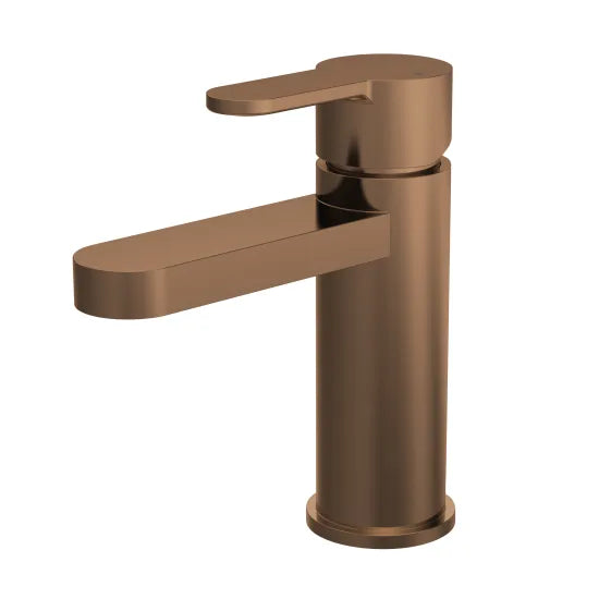 ROMA Arvan Brushed Bronze Mono Basin Mixer with Push Button Waste