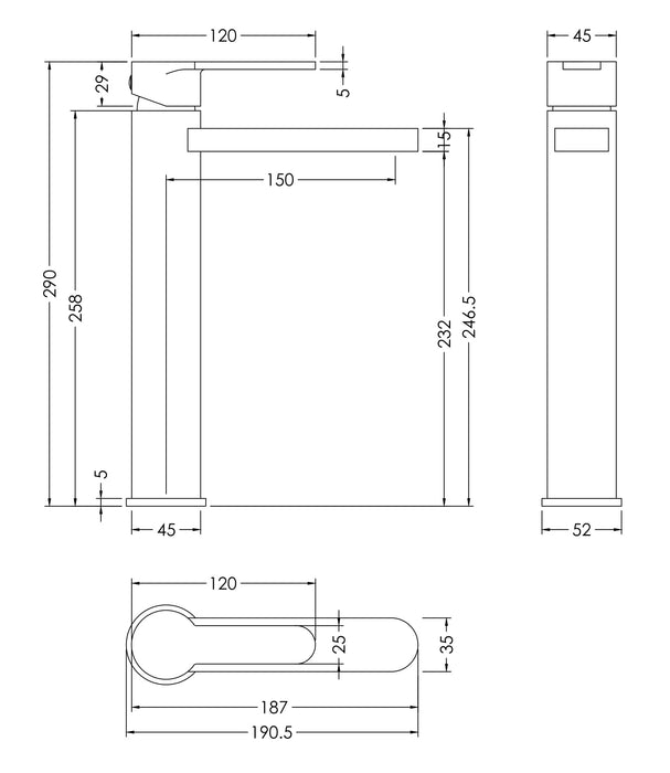 ROMA Arvan Brushed Bronze High Rise Mono Basin Mixer