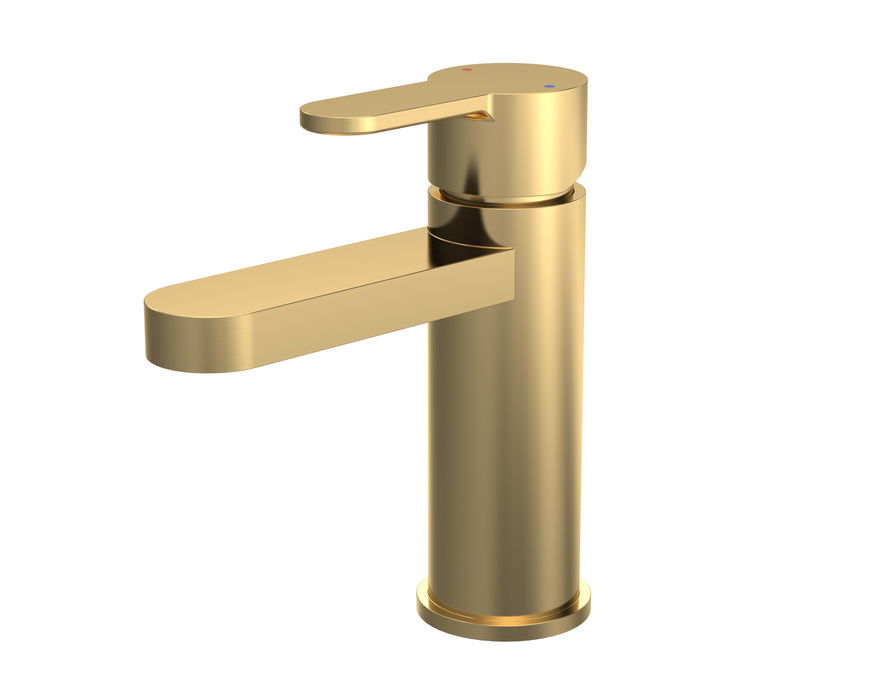 ROMA Arvan Mono Basin Mixer with Push Button Waste - Brushed Brass