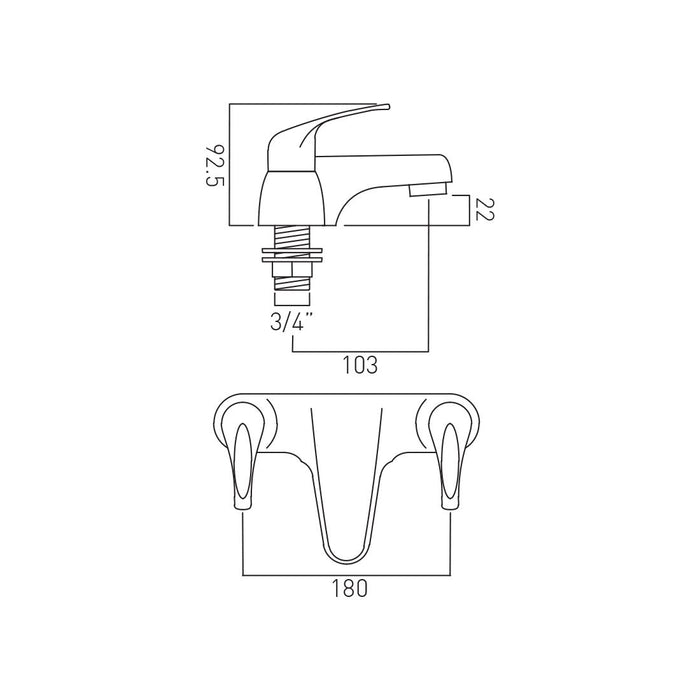 Vado Matrix Deck Mounted Bath Filler