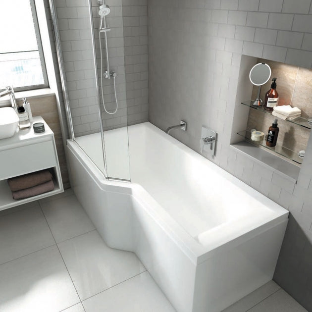 Carron Urban Edge 1575mm Shower Bath - Right Hand