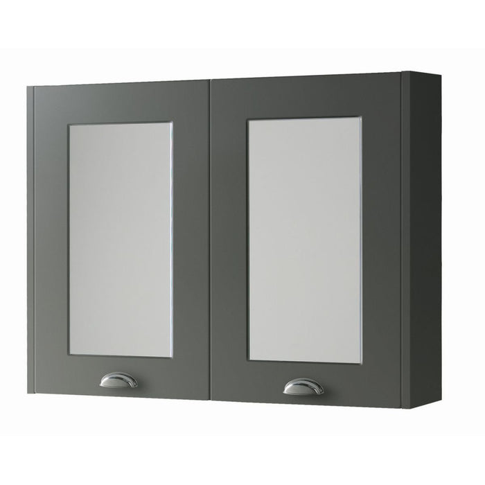 Kartell KVIT Astley 800mm Mirror Cabinet - Matt Grey