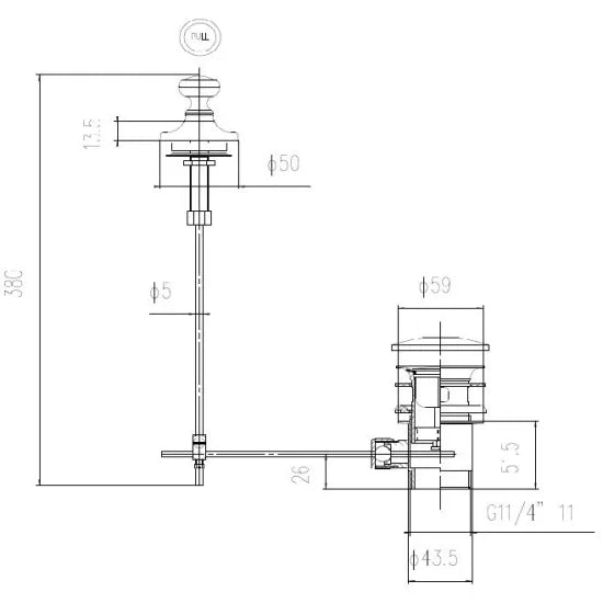 ROMA Traditional Basin Pull Up Waste