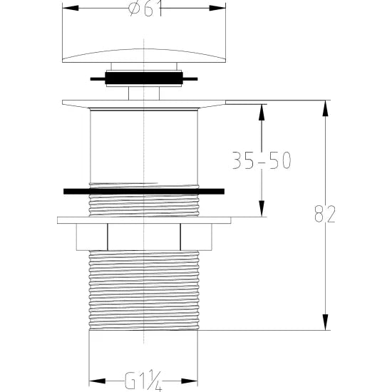 ROMA Easy Clean Sprung Plug Basin Waste