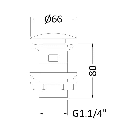 ROMA Slotted Push Button Basin Waste