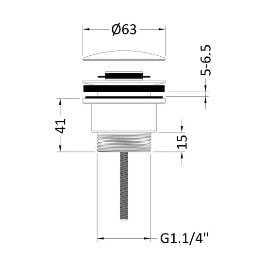 ROMA Universal Push Button Basin Waste