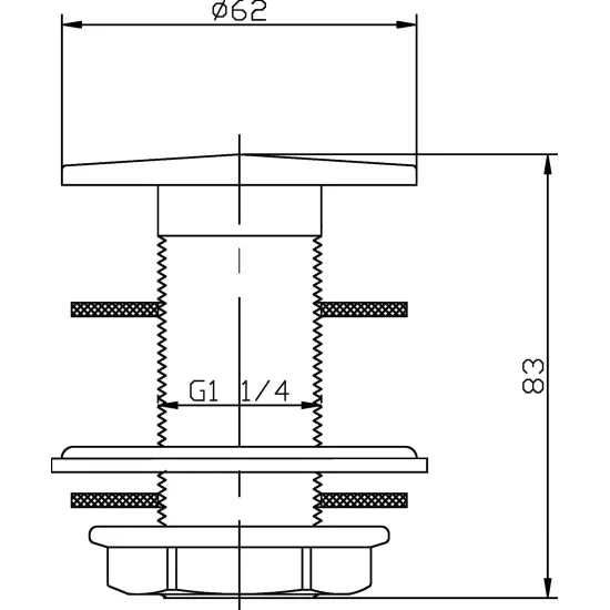 ROMA Unslotted Flip Top Basin Waste