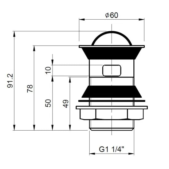 ROMA Stainless Steel Flip Top Basin Waste