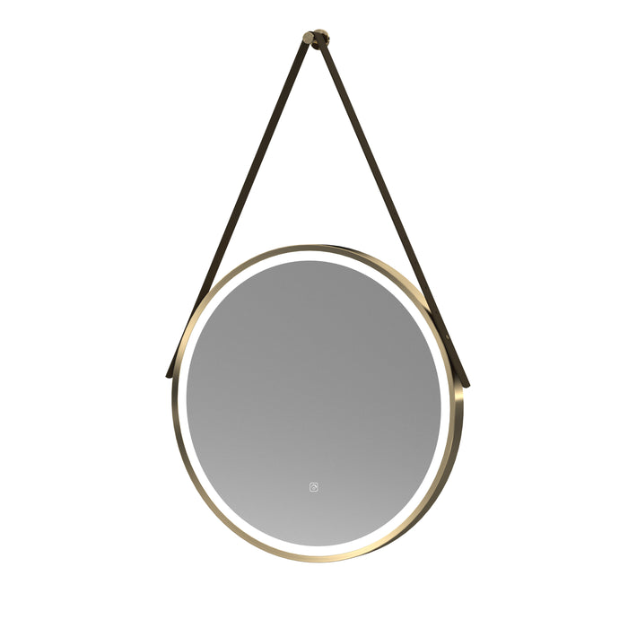 ROMA Salana 600mm Round Touch Sensor Illuminated Mirror - Brushed Brass