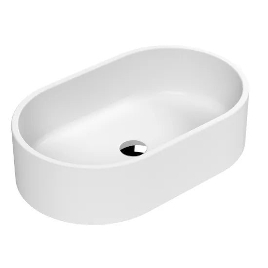 ROMA Luxe Matt White Oval Countertop Basin 565 x 350 x 145mm