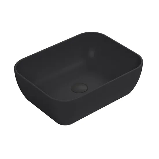 ROMA Luxe Matt Black Square Countertop Basin 455 x 325 x 135mm