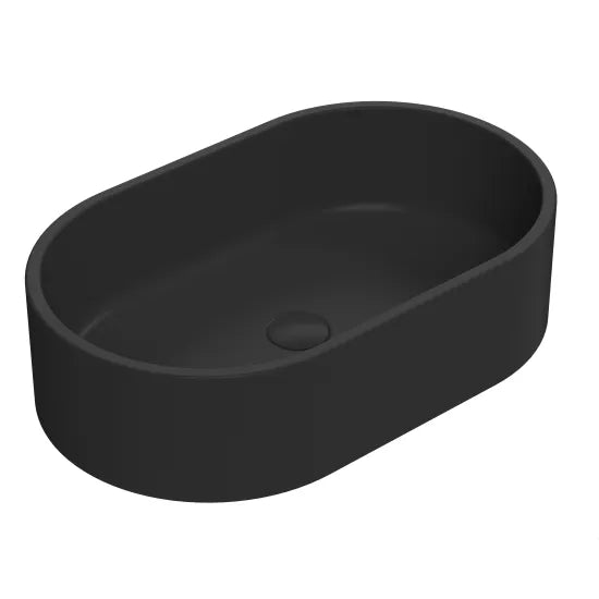 ROMA Luxe Matt Black Oval Countertop Basin 565 x 350 x 145mm