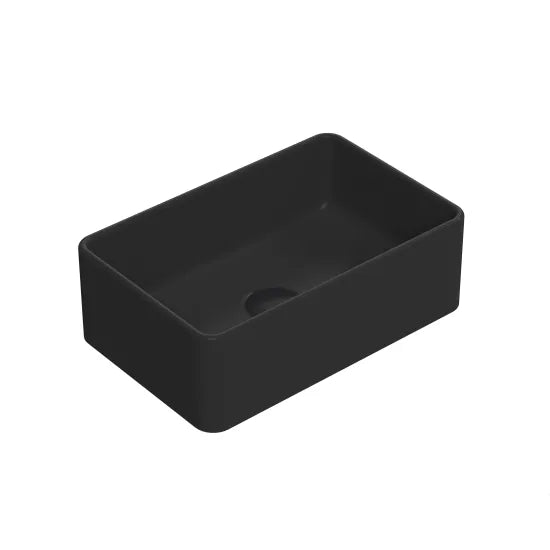 ROMA Luxe Matt Black Rectangular Countertop Basin 365 x 235 x 120mm