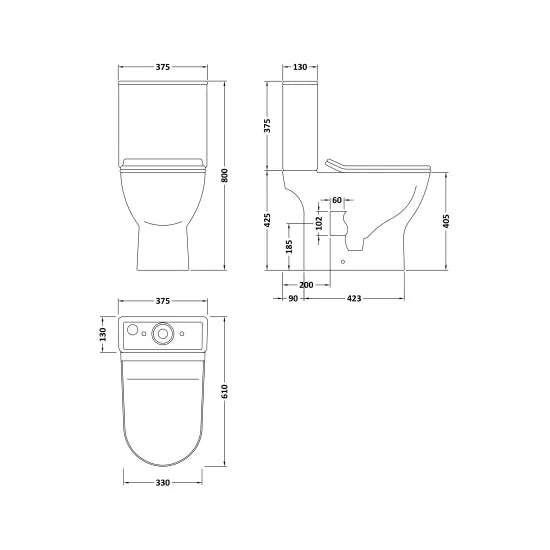 ROMA Freya Pan, Cistern & Seat