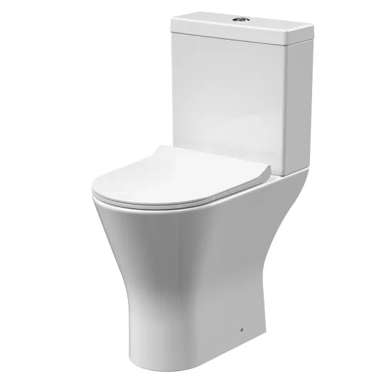 ROMA Freya Comfort Height Rimless Toilet Pan, Cistern & Seat