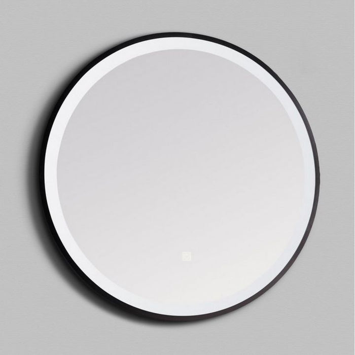 Kartell KVIT Nero Round 600mm Round LED Mirror with Antifog Demister & Touch Sensor - Matt Black