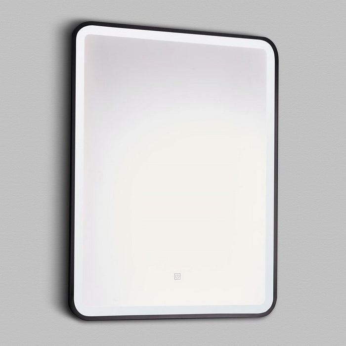 Kartell KVIT Nero Square 700 x 500 LED Mirror with Antifog Demister & Touch Sensor - Matt Black