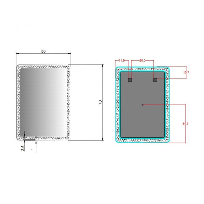 Kartell KVIT Alder 700 x 500 LED Mirror with Touch Switch & Antifog Demister