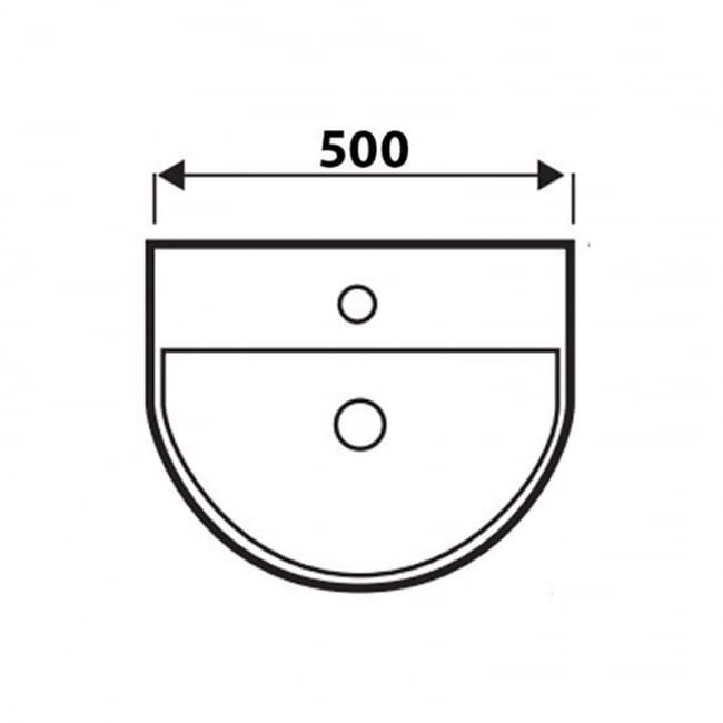 Kartell KVIT Kameo 500mm 1 Tap Hole Basin