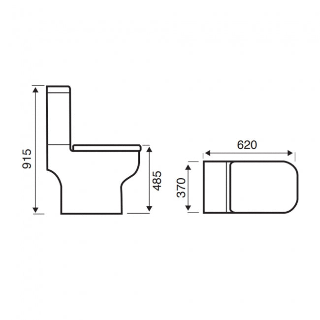 Kartell KVIT Options 600 Close Coupled Comfort Height WC Pan with Soft Cose Seat