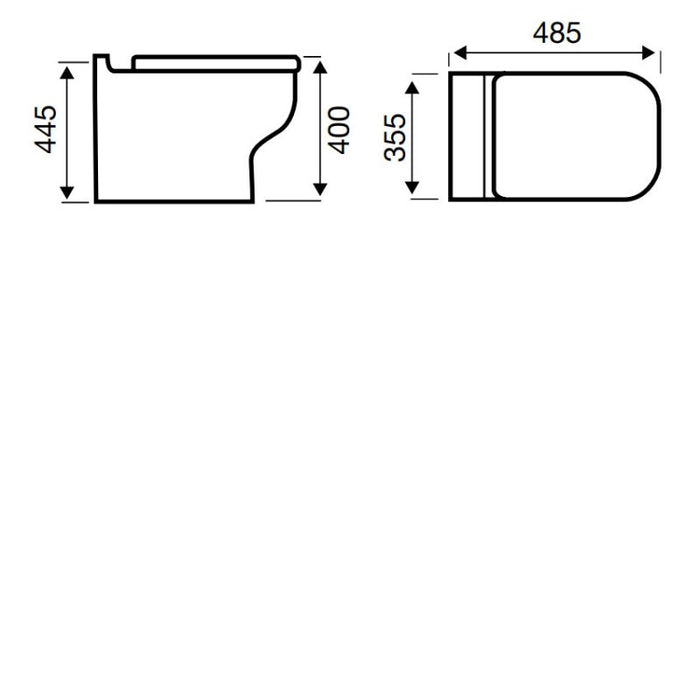 Kartell KVIT Options 600 Back to Wall WC Pan with Soft Close Seat