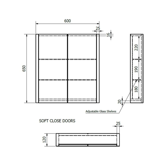 Kartell KVIT Purity 600mm Mirror Cabinet - White Gloss