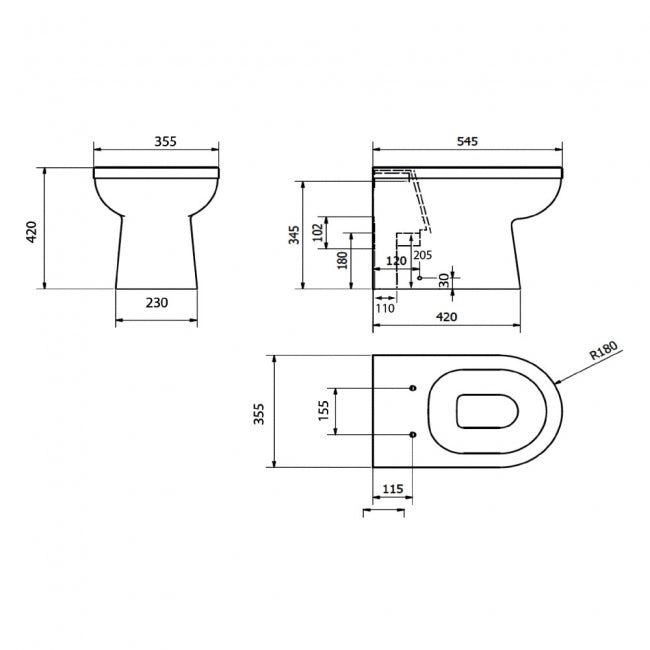 Kartell KVIT Style Back to Wall WC Pan with Soft Close Seat