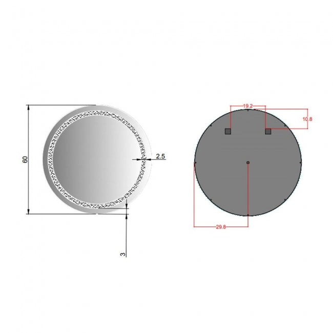 Kartell KVIT Vista 600mm Circular LED Mirror with Touch Switch & Demister