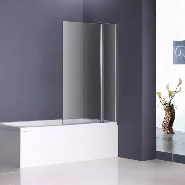 Linea 1000mm x 1400mm Square Straight Bath Screen - Chrome