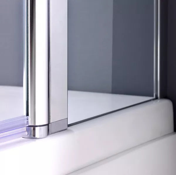 Linea 1000mm x 1400mm Square Straight Bath Screen - Chrome